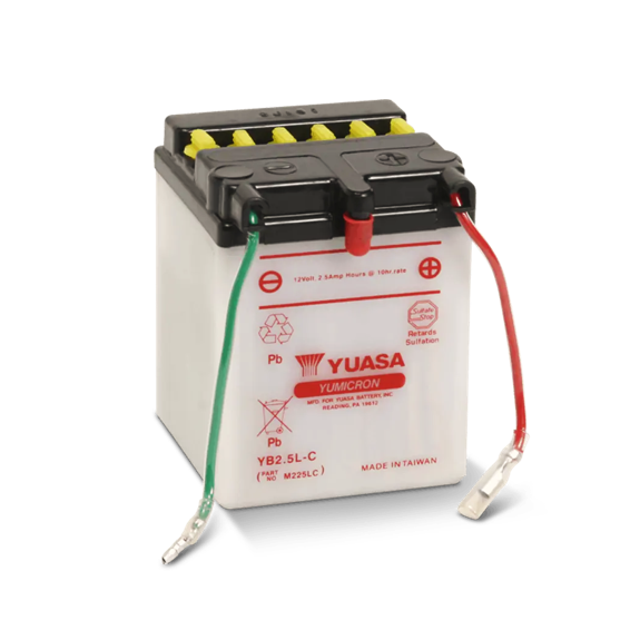 Yuasa YB2.5L-C Conventional Motorcycle Battery - 12V 2.5Ah