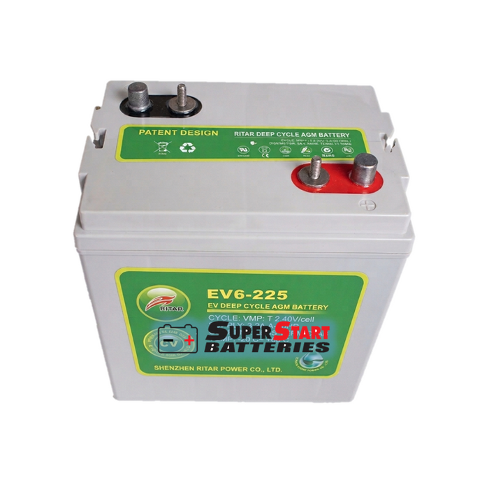 Ritar EV6-225H AGM Deep Cycle Battery - 6V 225Ah
