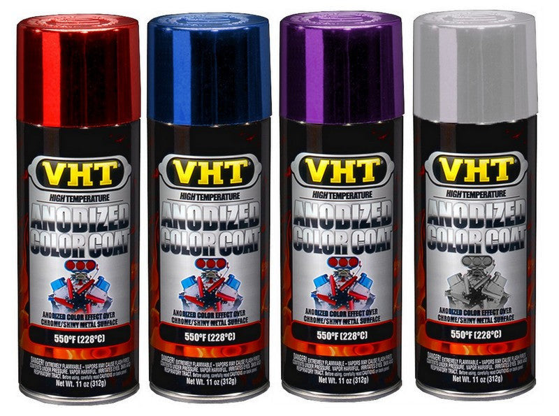 VHT ANODIZED COLOR COAT ( All Colours ) SP450 Anodized Red SP451 Anodized Blue SP452 Anodized Purple SP453 Anodized Base Silver