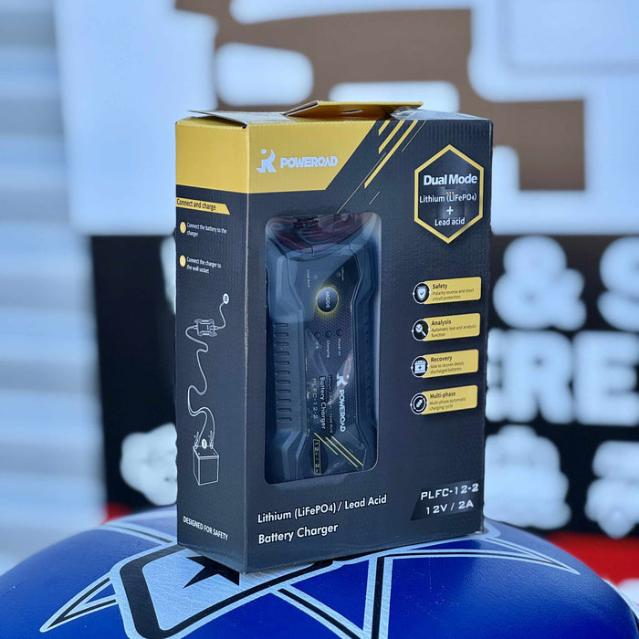 Poweroad Motorcycle AGM Lithium Battery Charger 12V 2A - CPLFC12-2 - Superstart Batteries