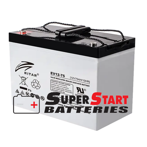 Ritar EV12-75 12V 75Ah AGM Deep Cycle Battery - Superstart Batteries
