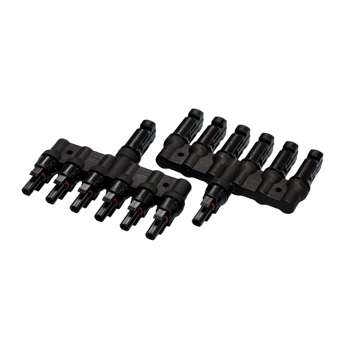 MC4 Solar Panel T-Branch 6 to 1 Connector 50A - Pair