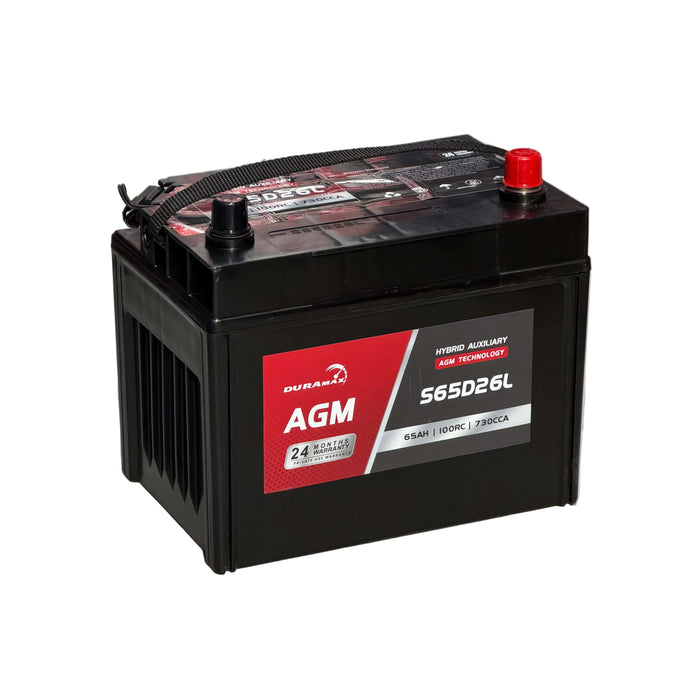 Duramax S65D26L AGM Starter 12V Battery - 65Ah 730CCA