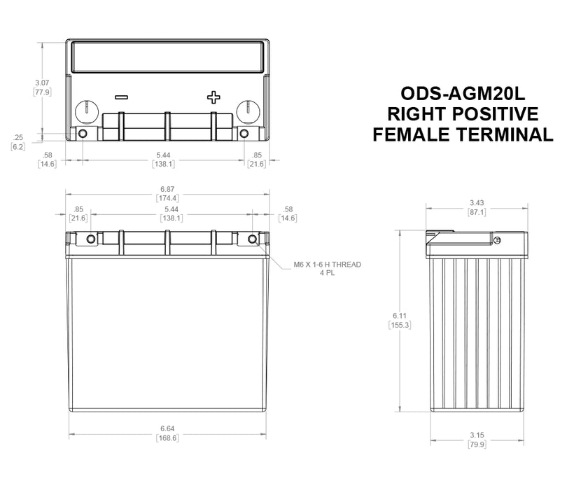 Odyssey ODS-AGM20L Extreme AGM Motorcycle Battery - 275CCA 18Ah - Superstart Batteries