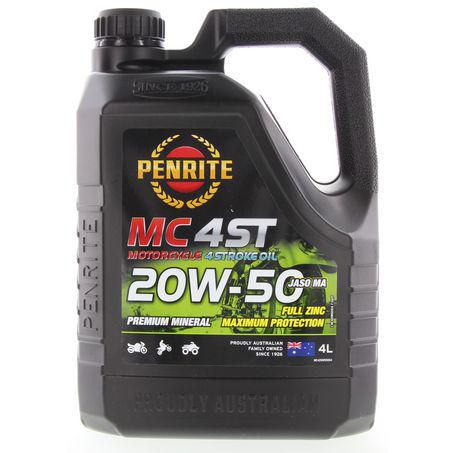 Penrite 4-Stroke 20W-50 Mineral Motorcycle Engine Oil 4L - MC420W50004 ...