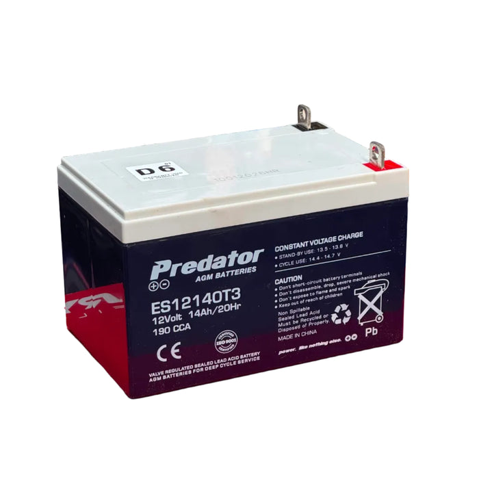 Predator ES12140T3 General Purpose AGM Battery - 12V 14Ah - Superstart Batteries