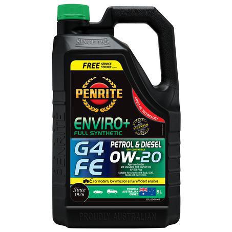 Penrite ENVIRO+ G4 0W-20 5L Engine Oil - EPLUSG4FE005 - Superstart Batteries