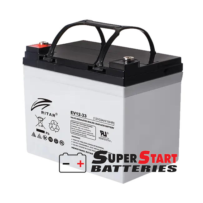 Ritar EV12-33 AGM Battery - 12V 35Ah Mobility Scooter - Superstart Batteries