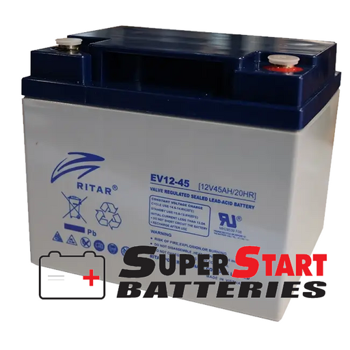 Ritar EV12-45 AGM Battery - 12V 45Ah Mobility Scooter - Superstart Batteries