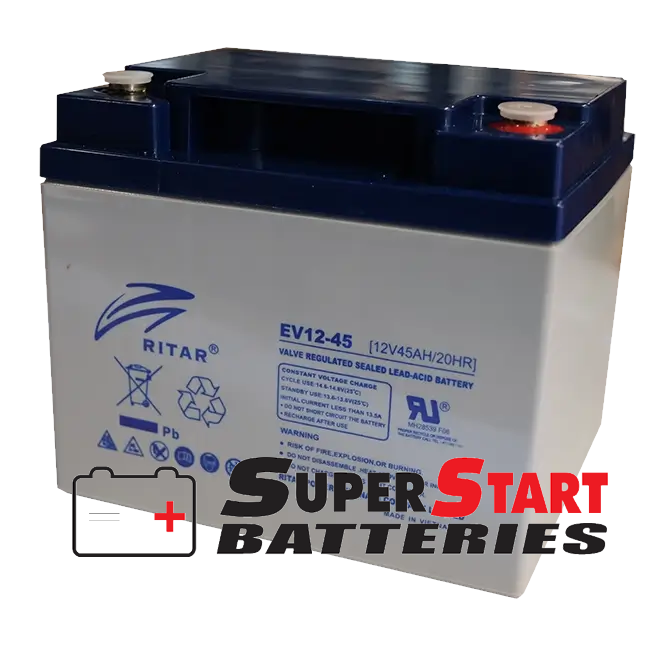 Ritar EV12-45 AGM Battery - 12V 45Ah Mobility Scooter - Superstart Batteries