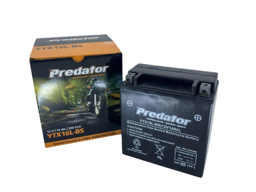 Predator YTX16L-BS 12v 14ah Motorcycle Battery MBTX16U - Superstart Batteries