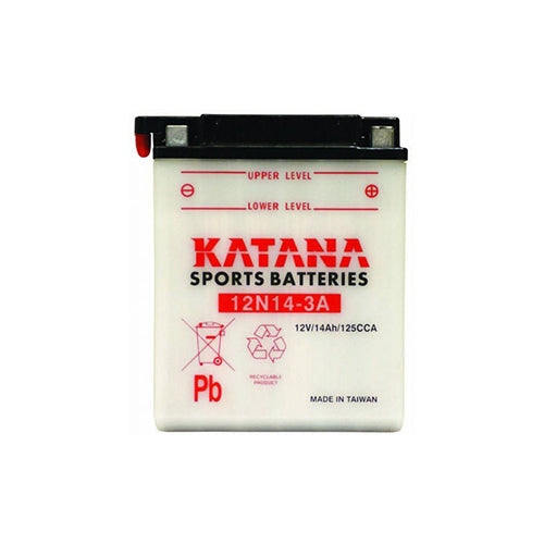 12N14-3A Katana Conventional Motorcycle Battery 12V 125CCA 14AH 6 MONTHS WARRANTY