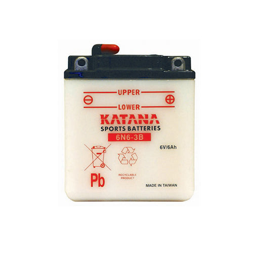 6N6-3B Katana Conventional Motorcycle Battery 6V 6AH 6 MONTHS WARRANTY  Superstart Batteries.
