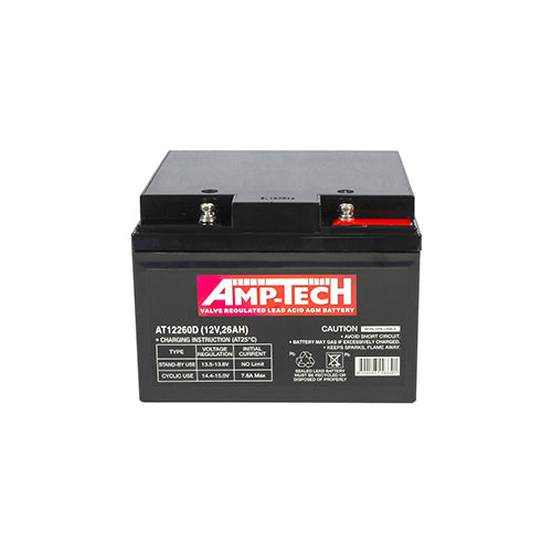Amptech AT12260D 12v 26ah AGM Deep cycle battery  Superstart Batteries.