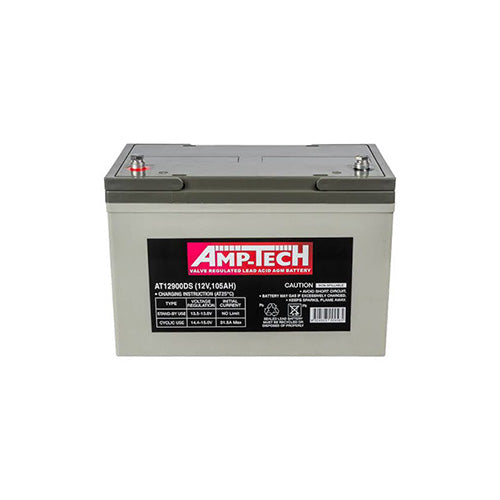 DEEP CYCLE SOLAR BATTERY 105 ah AGM BATTERY AMPTECH AT12900DS