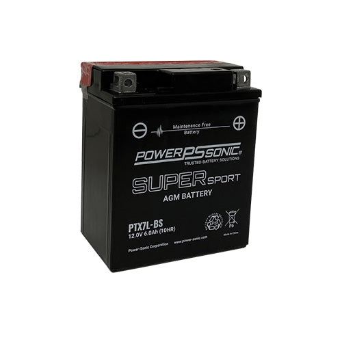 POWERSONIC MOTORBIKE BATTERY 12V 6AH PTX7L-BS 85 cca YTX7L-BS  Superstart Batteries.