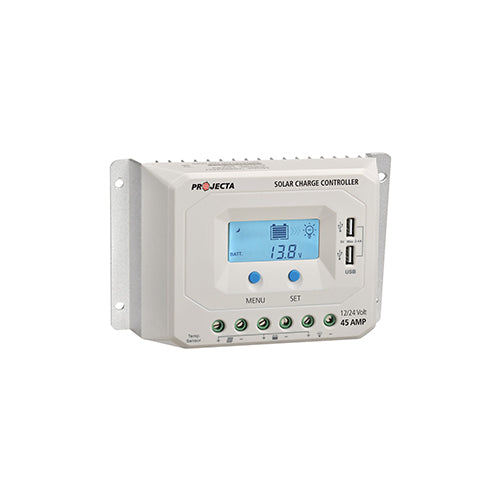 Projecta Automatic 12v-24v 45a 4 Stage Solar Charge Controller with LVD PROJECTA SC245  Superstart Batteries.