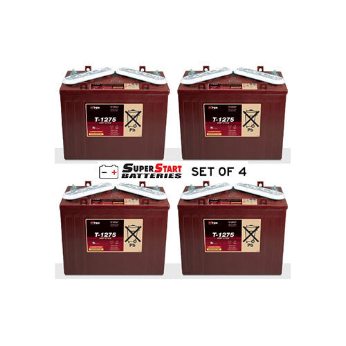 Superstart Set Of 4 Trojan T-1275 Golf Cart Batteries 12V 150Ah ...