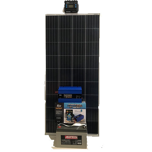 SOLAR PANEL BUNDLE – 150w Solar Panel, 20w Controller, 120AH Battery, 1000w inverter  Superstart Batteries.
