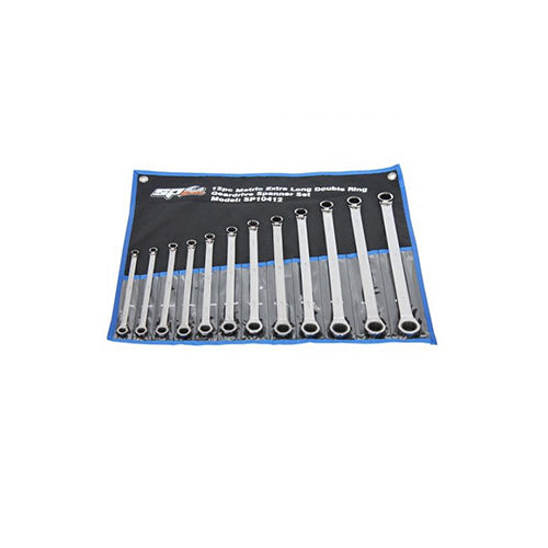 SP10412 SP Tools 12pc Metric 0º Extra Long Double Ring Geardrive Wrench/Spanner  Superstart Batteries.