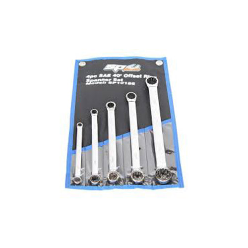 SP Tools SP10185 SP Tools 5pc SAE 40º Offset Ring Spanner Set  Superstart Batteries.