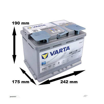 Varta D52 A8 AGM Battery - 680 CCA, Silver Dynamic, 60 Ah - Superstart Batteries