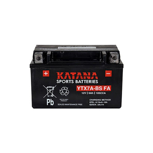 YTX7A-BS FA Katana Premium Maintenance Free VRLA Range Motorcycle Battery 12V 6AH 6 MONTHS WARRANTY