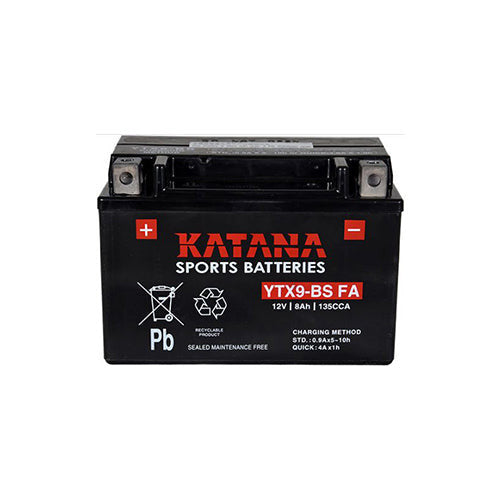 YTX9-BS FA Katana Premium Maintenance Free VRLA Range Motorcycle Battery 12V 8AH 6 MONTHS WARRANTY